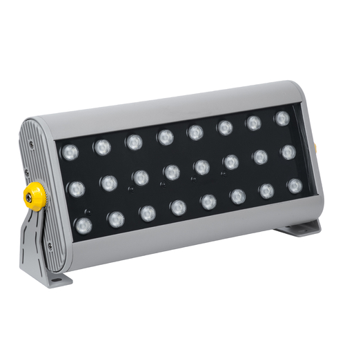 GLOBOSTAR® FLOODHENA 90643 Προβολέας Σποτ Wall Washer LED 48W 3840lm 30° DC 24V Αδιάβροχο IP65 Πολύχρωμο RGB Dimmable DMX512 - Bridgelux SMD Chip - Γκρι Ανθρακί - Μ39 x Π6 x Υ17cm - 3 Χρόνια Εγγύηση