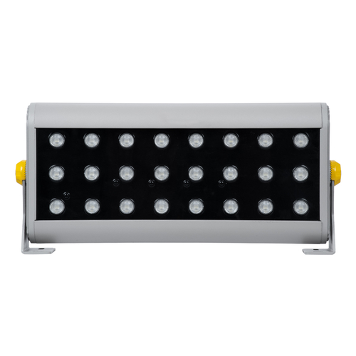 GLOBOSTAR® FLOODHENA 90643 Προβολέας Σποτ Wall Washer LED 48W 3840lm 30° DC 24V Αδιάβροχο IP65 Πολύχρωμο RGB Dimmable DMX512 - Bridgelux SMD Chip - Γκρι Ανθρακί - Μ39 x Π6 x Υ17cm - 3 Χρόνια Εγγύηση