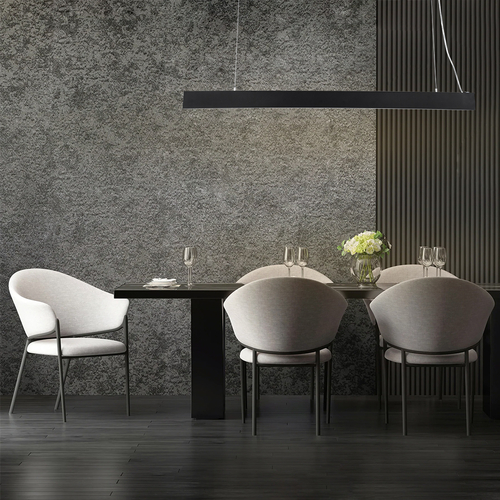 GLOBOSTAR® FELIX 61028-P Μοντέρνο Γραμμικό Κρεμαστό Φωτιστικό Οροφής LED 54W 6500lm 120° AC 220-240V IP20 Ρυθμιζόμενο Λευκό CCT με Χειριστήριο από 2700K έως 6000K Dimmable - Lumileds SMD Chip - Μαύρο Ματ - Μ120 x Π3.5 x Υ7cm - 3 Χρόνια Εγγύηση