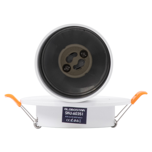 GLOBOSTAR® LEO 60351 Χωνευτό Κινούμενο Φωτιστικό Downlight Σποτ με Ντουί 1 x GU10 AC 220-240V IP20 - Λευκό Ματ - Μ9 x Π9 x Υ17cm / Q7cm