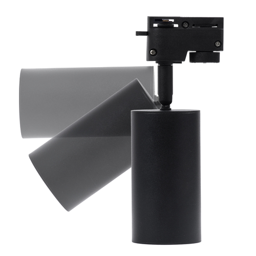 GLOBOSTAR® LEO 60353 Κινούμενο Φωτιστικό Σποτ Ράγας με Ντουί 1 x GU10 AC 220-240V IP20 - Μαύρο Ματ - Μ6 x Π6 x Υ19cm
