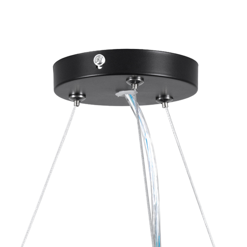 GLOBOSTAR® KAMALA 61208-P Μοντέρνο Κρεμαστό Φωτιστικό Οροφής LED 75W 8625lm 120° AC 220-240V IP20 Ρυθμιζόμενο Λευκό CCT με Χειριστήριο από 2700K έως 6000K Dimmable - Lumileds SMD Chip - Μαύρο Ματ - Μ60 x Π60 x Υ8cm - 3 Χρόνια Εγγύηση