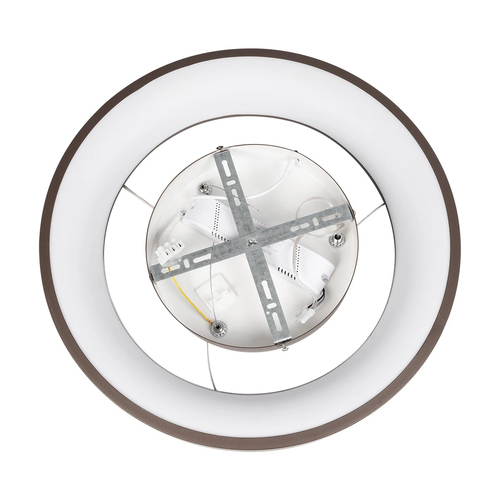 GLOBOSTAR® SALEM 61244 Μοντέρνο Κρεμαστό Φωτιστικό Οροφής LED 75W 8625lm 120° AC 220-240V IP20 Ρυθμιζόμενο Λευκό CCT με Χειριστήριο από 2700K έως 6000K Dimmable - Lumileds SMD Chip - Χάλκινο & Καφέ - Μ45 x Π45 x Υ7cm - 3 Χρόνια Εγγύηση