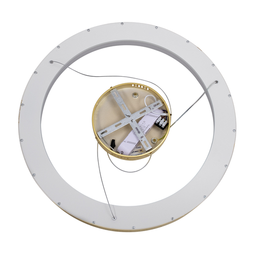 GLOBOSTAR® SALEM 61247 Μοντέρνο Κρεμαστό Φωτιστικό Οροφής LED 105W 12075lm 120° AC 220-240V IP20 Ρυθμιζόμενο Λευκό CCT με Χειριστήριο από 2700K έως 6000K Dimmable - Lumileds SMD Chip - Χρυσό - Μ60 x Π60 x Υ7cm - 3 Χρόνια Εγγύηση