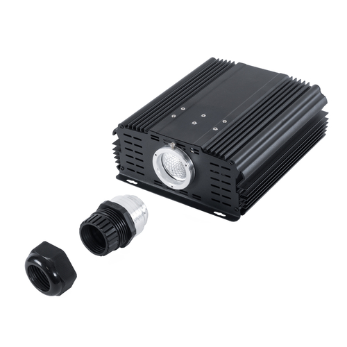 GloboStar® 79624 Μηχανή Οπτικής Ίνας Μονής Κεφαλής - Fiber Optic Light Machine Single Head LED 45W AC 220-240V με Ασύρματο Χειριστήριο RF 2.4Ghz Μ29 x Π20 x Υ8.5cm RGBW - 2 Years Warranty