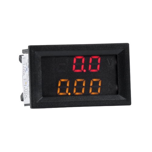 GLOBOSTAR® VOLTAMPERE 79988 Ψηφιακό Όργανο Μέτρησης Τάσης Βολτόμετρο από DC 0 έως 100V & Αμπερόμετρο από 0 έως 9.99A με Οθόνη LED IP20 Κόκκινο & Πορτοκαλί - Μ5 x Π1.5 x Υ3cm - 2 Χρόνια Εγγύηση