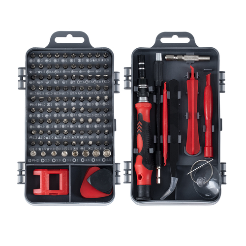 GLOBOSTAR® ELEKIT 79999 Ολοκληρωμένο Mini DIY ΚΙΤ με 115 Μικροεργαλεία σε 1 Βαλιτσάκι για Επισκευές Κινητών Τηλεφώνων, Laptop, Οπτικών & κλπ Μικροεπισκευών