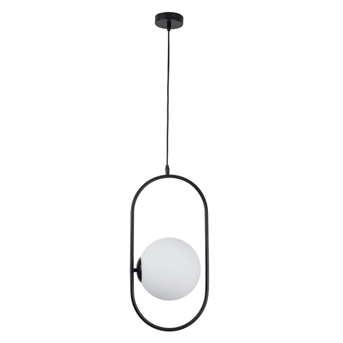 GLOBOSTAR® HAMBURG 00591 Μοντέρνο Κρεμαστό Φωτιστικό Οροφής με Ντουί 1 x E14 AC 220-240V IP20 - Μαύρο & Λευκό - Μ25 x Π20 x Υ50cm