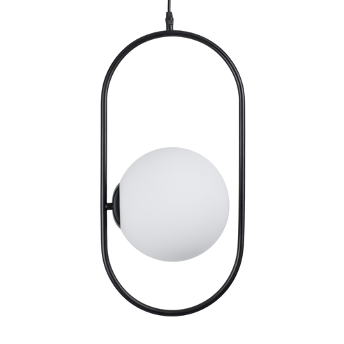 GLOBOSTAR® HAMBURG 00591 Μοντέρνο Κρεμαστό Φωτιστικό Οροφής με Ντουί 1 x E14 AC 220-240V IP20 - Μαύρο & Λευκό - Μ25 x Π20 x Υ50cm