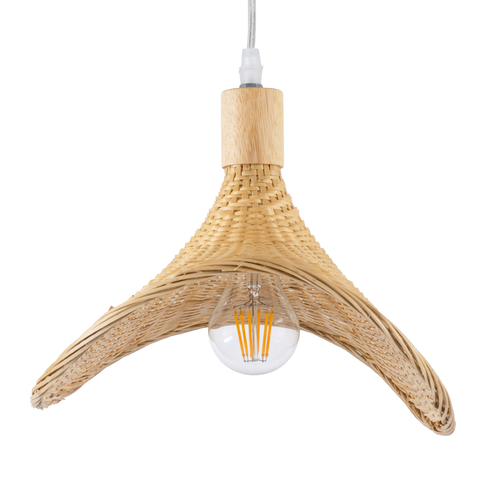 GLOBOSTAR® CUBA 01715 Boho Κρεμαστό Φωτιστικό Οροφής με Ντουί 1 x E27 AC 220-240V IP20 - Μπεζ - Μ33 x Π33 x Υ25cm