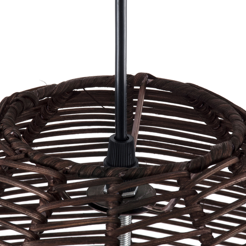 GLOBOSTAR® ALOHA 01752 Boho Κρεμαστό Φωτιστικό Οροφής με Ντουί 1 x E27 AC 220-240V IP20 - Καφέ - Μ45 x Π45 x Υ48cm