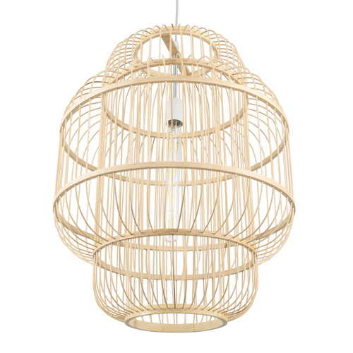 GLOBOSTAR® HIBISCUS 01763 Boho Κρεμαστό Φωτιστικό Οροφής με Ντουί 1 x E27 AC 220-240V IP20 - Μπεζ - Μ48 x Π48 x Y60cm