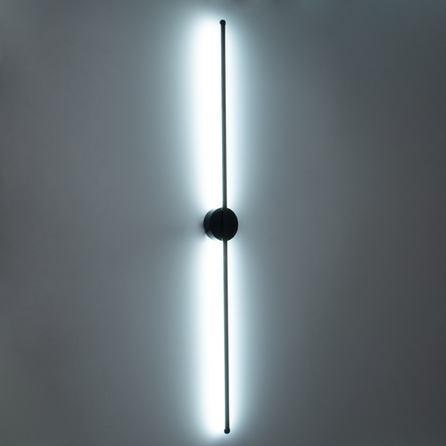 GLOBOSTAR® DIADEM 61333 Μοντέρνο Φωτιστικό Τοίχου - Απλίκα LED 18W 2160lm 120° AC 220-240V IP20 Ρυθμιζόμενο Λευκό CCT με On/Off 2700K/4500K/6000K - Lumileds SMD Chip - Μαύρο Ματ - Μ10 x Π4 x Υ120cm - 3 Χρόνια Εγγύηση