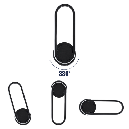 GLOBOSTAR® DALLAS 61345 Μοντέρνο Φωτιστικό Τοίχου - Απλίκα LED 12W 1440lm 360° AC 220-240V IP20 Ρυθμιζόμενο Λευκό CCT με On/Off 2700K/4500K/6000K - Lumileds SMD Chip - Μαύρο Ματ - Μ12 x Π6.5 x Υ32cm - 3 Χρόνια Εγγύηση