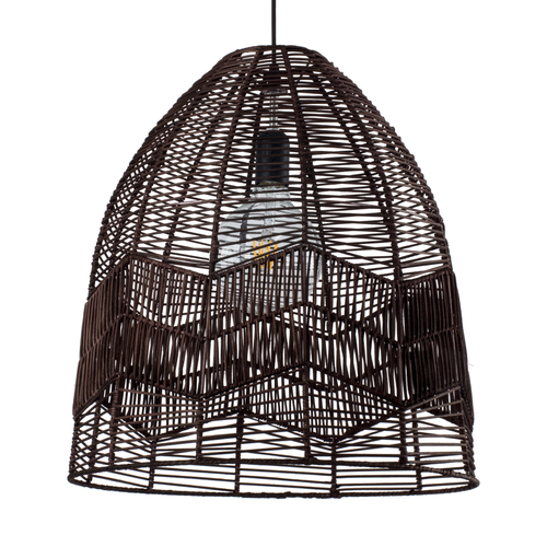 GLOBOSTAR® ALOHA 01752 Boho Κρεμαστό Φωτιστικό Οροφής με Ντουί 1 x E27 AC 220-240V IP20 - Καφέ - Μ45 x Π45 x Υ48cm