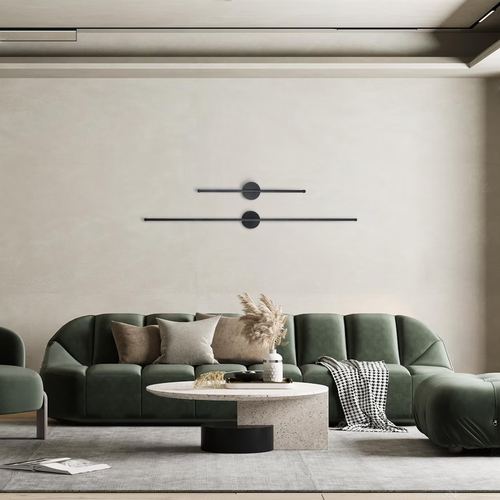 GLOBOSTAR® DIADEM 61333 Μοντέρνο Φωτιστικό Τοίχου - Απλίκα LED 18W 2160lm 120° AC 220-240V IP20 Ρυθμιζόμενο Λευκό CCT με On/Off 2700K/4500K/6000K - Lumileds SMD Chip - Μαύρο Ματ - Μ10 x Π4 x Υ120cm - 3 Χρόνια Εγγύηση