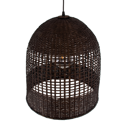 GLOBOSTAR® BORA-BORA 01736 Boho Κρεμαστό Φωτιστικό Οροφής με Ντουί 1 x E27 AC 220-240V IP20 - Καφέ - Μ42 x Π42 x Y44cm