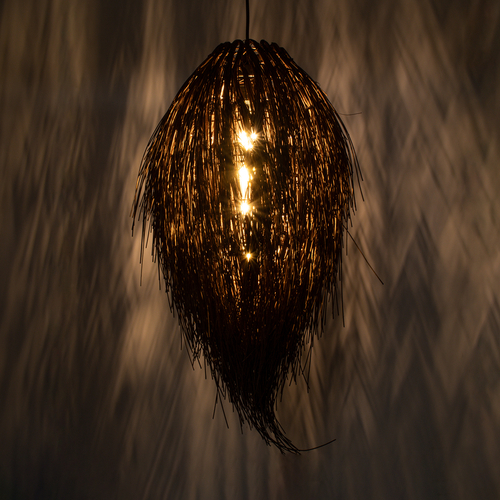 GLOBOSTAR® ARCHIPELAGO 01748 Boho Κρεμαστό Φωτιστικό Οροφής με Ντουί 1 x E27 AC 220-240V IP20 - Καφέ - Μ30 x Π30 x Υ63cm