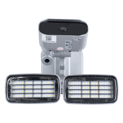 GloboStar® 86045 Αυτόνομος Ηλιακός Προβολέας LED SMD 24W 1200lm με IP Camera 1080P 2MP 4G SIM CARD WiFi 150° Ενσωματωμένη Μπαταρία 3200mAh Φωτοβολταϊκό Πάνελ Αισθητήρα Ημέρας-Νύχτας & Ρύθμιση Χρόνου Ανάμματος Αδιάβροχος IP66 Ψυχρό Λευκό 6000K - Ασημί