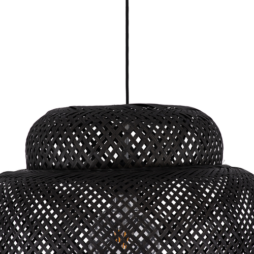 GLOBOSTAR® MALDIVES 00579 Boho Κρεμαστό Φωτιστικό Οροφής με Ντουί 1 x E27 AC 220-240V IP20 - Μαύρο - Μ56 x Π56 x Y54cm