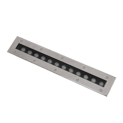 GLOBOSTAR® UNDERGROUND-REMVI 90193 Χωνευτή Μπάρα Φωτισμού Wall Washer LED 12W 1020lm 10° DC 24V Αδιάβροχο IP68 RGBW Dimmable DMX512 - Ανοξείδωτο Ατσάλι 304 - Μ50 x Π9 x Υ7.2cm / Μ48.5 x Π7.5cm - 3 Χρόνια Εγγύηση