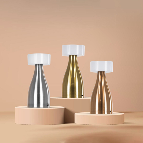 GloboStar® DOLLY 76468 Επαναφορτιζόμενο Επιτραπέζιο Φωτιστικό Πορτατίφ LED 1.5W 105lm 120° DC 5V IP44 CCT Ultra Θερμό 1500K - Φυσικό Λευκό 4500K - Ψυχρό Λευκό 6000K Dimmable Ασημί & Λευκό Πλαστικό - Μ9 x Π9 x Υ21cm - 2 Χρόνια Εγγύηση