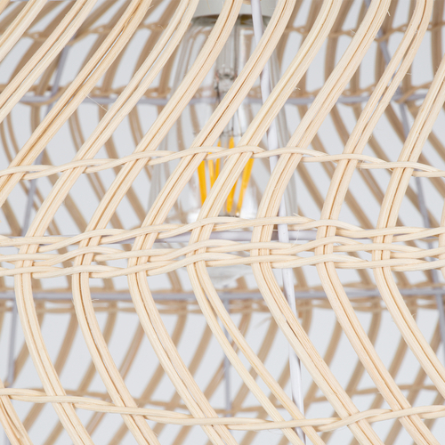 GLOBOSTAR® COMORES 01728 Boho Κρεμαστό Φωτιστικό Οροφής με Ντουί 1 x E27 AC 220-240V IP20 - Μπεζ - Μ60 x Π60 x Y29cm