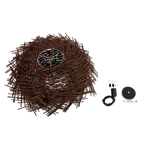 GLOBOSTAR® MINORCA 01734 Boho Κρεμαστό Φωτιστικό Οροφής με Ντουί 1 x E27 AC 220-240V IP20 - Καφέ - Μ60 x Π60 x Y35cm