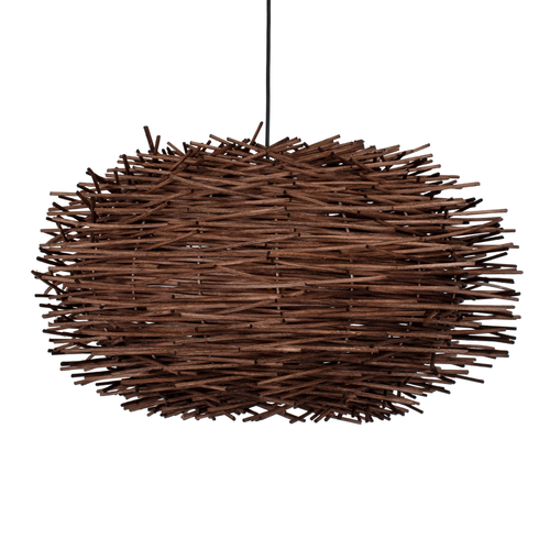 GLOBOSTAR® MINORCA 01734 Boho Κρεμαστό Φωτιστικό Οροφής με Ντουί 1 x E27 AC 220-240V IP20 - Καφέ - Μ60 x Π60 x Y35cm