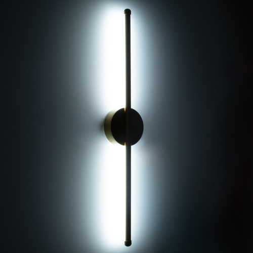 GLOBOSTAR® DIADEM 61329 Μοντέρνο Φωτιστικό Τοίχου - Απλίκα LED 9W 1080lm 120° AC 220-240V IP20 Ρυθμιζόμενο Λευκό CCT με On/Off 2700K/4500K/6000K - Lumileds SMD Chip - Μαύρο Ματ - Μ10 x Π4 x Υ60cm - 3 Χρόνια Εγγύηση