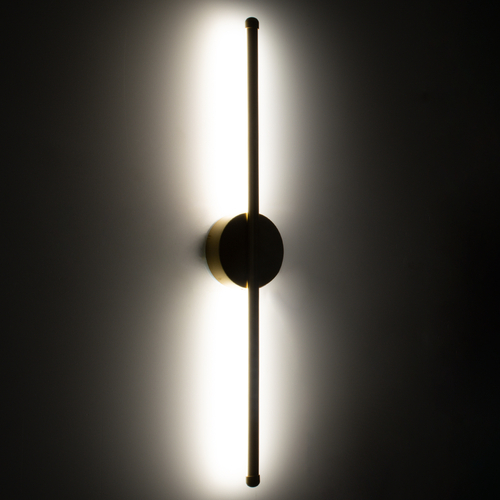 GLOBOSTAR® DIADEM 61329 Μοντέρνο Φωτιστικό Τοίχου - Απλίκα LED 9W 1080lm 120° AC 220-240V IP20 Ρυθμιζόμενο Λευκό CCT με On/Off 2700K/4500K/6000K - Lumileds SMD Chip - Μαύρο Ματ - Μ10 x Π4 x Υ60cm - 3 Χρόνια Εγγύηση