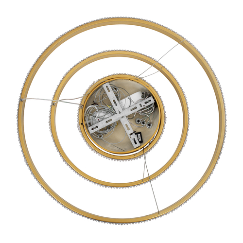 GLOBOSTAR® DIAMOND TRIO 61137 Μοντέρνο Κρεμαστό Φωτιστικό Οροφής LED 100W 12123lm 360° AC 220-240V IP20 Ρυθμιζόμενο Λευκό CCT με Χειριστήριο από 2700K έως 6000K Dimmable - Lumileds SMD Chip - Χρυσό Βούρτσας - Μ60 x Π60 x Υ60cm - 3 Χρόνια Εγγύηση