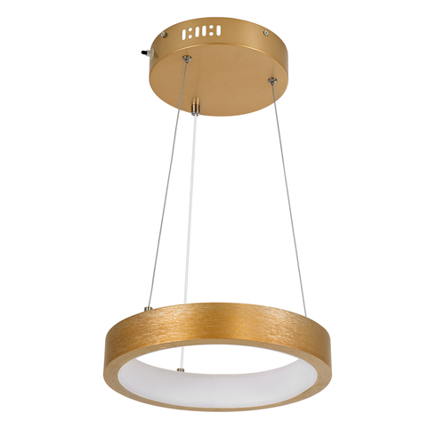 GLOBOSTAR® NEMESIS 61154 Μοντέρνο Κρεμαστό Φωτιστικό Οροφής LED 20W 2356lm 360° AC 220-240V IP20 Ρυθμιζόμενο Λευκό CCT με Χειριστήριο από 2700K έως 6000K Dimmable - Lumileds SMD Chip - Χρυσό Βούρτσας - Μ25 x Π25 x Υ4cm - 3 Χρόνια Εγγύηση