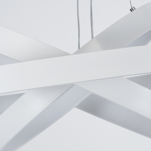 GLOBOSTAR® NEMESIS TRIO 61171-DECO Μοντέρνο Κρεμαστό Φωτιστικό Οροφής LED 120W 14723lm 360° AC 220-240V IP20 Ρυθμιζόμενο Λευκό CCT με Χειριστήριο από 2700K έως 6000K Dimmable - Lumileds SMD Chip - Λευκό Ματ - Μ80 x Π80 x Υ80cm - 3 Χρόνια Εγγύηση