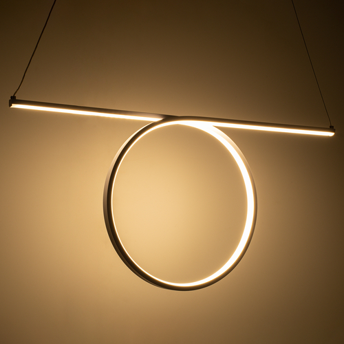 GLOBOSTAR® ROME 61295 Μοντέρνο Κρεμαστό Φωτιστικό Οροφής LED 24W 2640lm 200° AC 220-240V IP20 Ρυθμιζόμενο Λευκό CCT με On/Off 2700K/4500K/6000K - Lumileds SMD Chip - Λευκό Ματ - Μ65.5 x Π4 x Υ33cm - 3 Χρόνια Εγγύηση