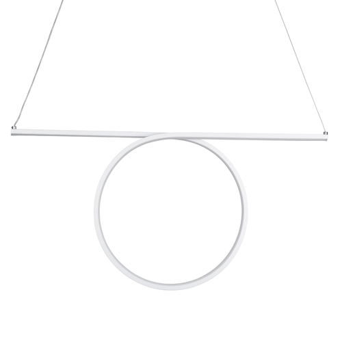 GLOBOSTAR® ROME 61295 Μοντέρνο Κρεμαστό Φωτιστικό Οροφής LED 24W 2640lm 200° AC 220-240V IP20 Ρυθμιζόμενο Λευκό CCT με On/Off 2700K/4500K/6000K - Lumileds SMD Chip - Λευκό Ματ - Μ65.5 x Π4 x Υ33cm - 3 Χρόνια Εγγύηση