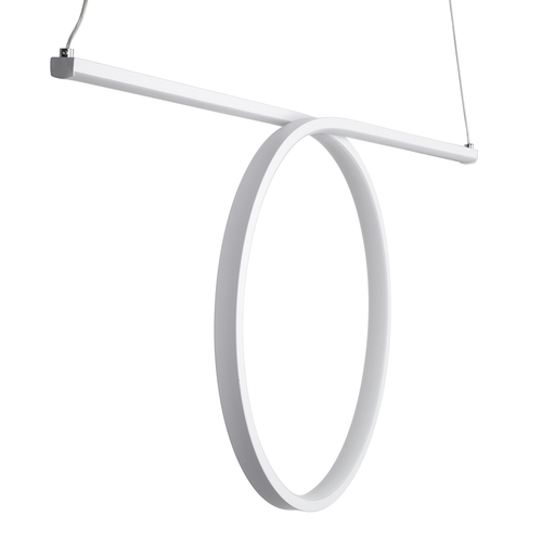 GLOBOSTAR® ROME 61295 Μοντέρνο Κρεμαστό Φωτιστικό Οροφής LED 24W 2640lm 200° AC 220-240V IP20 Ρυθμιζόμενο Λευκό CCT με On/Off 2700K/4500K/6000K - Lumileds SMD Chip - Λευκό Ματ - Μ65.5 x Π4 x Υ33cm - 3 Χρόνια Εγγύηση