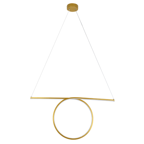 GLOBOSTAR® ROME 61297 Μοντέρνο Κρεμαστό Φωτιστικό Οροφής LED 24W 2640lm 200° AC 220-240V IP20 Ρυθμιζόμενο Λευκό CCT με On/Off 2700K/4500K/6000K - Lumileds SMD Chip - Χρυσό Βούρτσας - Μ65.5 x Π4 x Υ33cm - 3 Χρόνια Εγγύηση