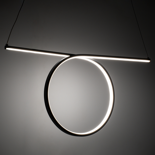 GLOBOSTAR® ROME 61294 Μοντέρνο Κρεμαστό Φωτιστικό Οροφής LED 24W 2640lm 200° AC 220-240V IP20 Ρυθμιζόμενο Λευκό CCT με On/Off 2700K/4500K/6000K - Lumileds SMD Chip - Μαύρο Ματ - Μ65.5 x Π4 x Υ33cm - 3 Χρόνια Εγγύηση