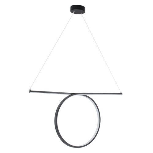 GLOBOSTAR® ROME 61294 Μοντέρνο Κρεμαστό Φωτιστικό Οροφής LED 24W 2640lm 200° AC 220-240V IP20 Ρυθμιζόμενο Λευκό CCT με On/Off 2700K/4500K/6000K - Lumileds SMD Chip - Μαύρο Ματ - Μ65.5 x Π4 x Υ33cm - 3 Χρόνια Εγγύηση