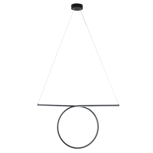 GLOBOSTAR® ROME 61294 Μοντέρνο Κρεμαστό Φωτιστικό Οροφής LED 24W 2640lm 200° AC 220-240V IP20 Ρυθμιζόμενο Λευκό CCT με On/Off 2700K/4500K/6000K - Lumileds SMD Chip - Μαύρο Ματ - Μ65.5 x Π4 x Υ33cm - 3 Χρόνια Εγγύηση