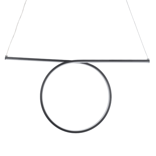 GLOBOSTAR® ROME 61294 Μοντέρνο Κρεμαστό Φωτιστικό Οροφής LED 24W 2640lm 200° AC 220-240V IP20 Ρυθμιζόμενο Λευκό CCT με On/Off 2700K/4500K/6000K - Lumileds SMD Chip - Μαύρο Ματ - Μ65.5 x Π4 x Υ33cm - 3 Χρόνια Εγγύηση