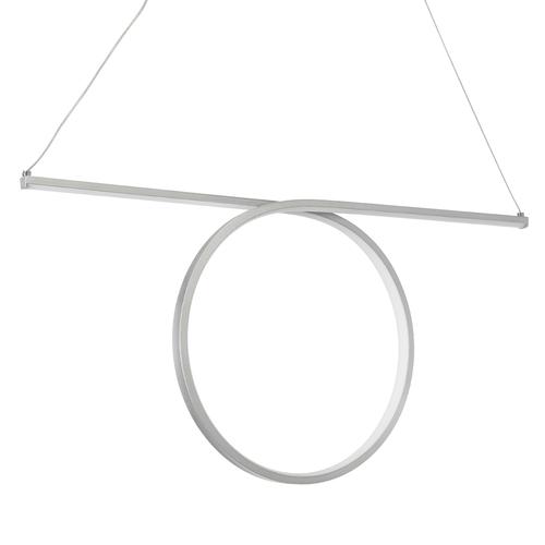 GLOBOSTAR® ROME 61296 Μοντέρνο Κρεμαστό Φωτιστικό Οροφής LED 24W 2640lm 200° AC 220-240V IP20 Ρυθμιζόμενο Λευκό CCT με On/Off 2700K/4500K/6000K - Lumileds SMD Chip - Νίκελ Βούρτσας - Μ65.5 x Π4 x Υ33cm - 3 Χρόνια Εγγύηση