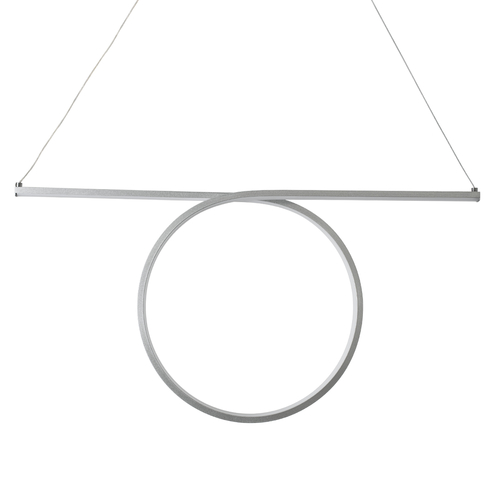 GLOBOSTAR® ROME 61296 Μοντέρνο Κρεμαστό Φωτιστικό Οροφής LED 24W 2640lm 200° AC 220-240V IP20 Ρυθμιζόμενο Λευκό CCT με On/Off 2700K/4500K/6000K - Lumileds SMD Chip - Νίκελ Βούρτσας - Μ65.5 x Π4 x Υ33cm - 3 Χρόνια Εγγύηση