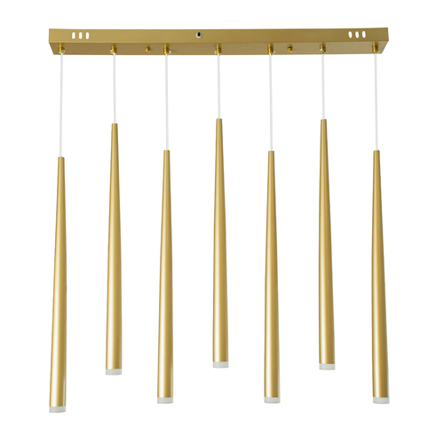 GLOBOSTAR® TEARS 61312 Μοντέρνο Κρεμαστό Φωτιστικό Οροφής LED 21W 2310lm 180° AC 220-240V IP20 Ρυθμιζόμενο Λευκό CCT με Χειριστήριο από 2700K έως 6000K Dimmable - Lumileds SMD Chip - Χρυσό Βούρτσας - Μ70 x Π3.2 x Υ60cm - 3 Χρόνια Εγγύηση