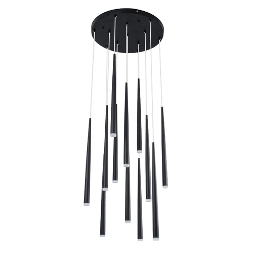 GLOBOSTAR® TEARS 61313 Μοντέρνο Κρεμαστό Φωτιστικό Οροφής LED 36W 3960lm 180° AC 220-240V IP20 Ρυθμιζόμενο Λευκό CCT με Χειριστήριο από 2700K έως 6000K Dimmable - Lumileds SMD Chip - Μαύρο - Μ60 x Π60 x Υ51.5cm - 3 Χρόνια Εγγύηση