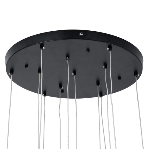 GLOBOSTAR® TEARS 61313 Μοντέρνο Κρεμαστό Φωτιστικό Οροφής LED 36W 3960lm 180° AC 220-240V IP20 Ρυθμιζόμενο Λευκό CCT με Χειριστήριο από 2700K έως 6000K Dimmable - Lumileds SMD Chip - Μαύρο - Μ60 x Π60 x Υ51.5cm - 3 Χρόνια Εγγύηση