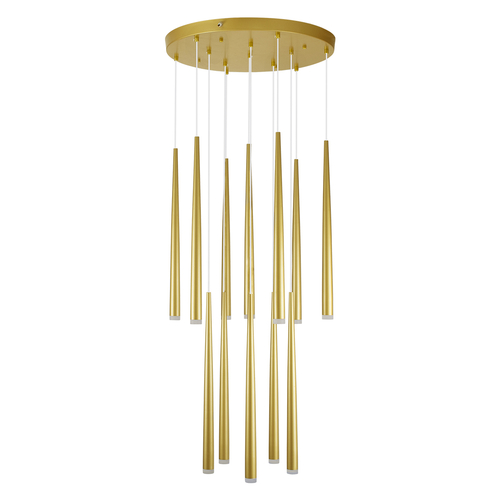 GLOBOSTAR® TEARS 61314 Μοντέρνο Κρεμαστό Φωτιστικό Οροφής LED 36W 3960lm 180° AC 220-240V IP20 Ρυθμιζόμενο Λευκό CCT με Χειριστήριο από 2700K έως 6000K Dimmable - Lumileds SMD Chip - Χρυσό Βούρτσας - Μ60 x Π60 x Υ51.5cm - 3 Χρόνια Εγγύηση