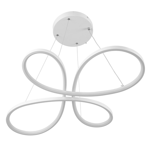 GLOBOSTAR® BUTTERFLY 61392 Μοντέρνο Κρεμαστό Φωτιστικό Οροφής LED 75W 8400lm 300° AC 220-240V IP20 Ρυθμιζόμενο Λευκό CCT με Χειριστήριο από 2700K έως 6000K Dimmable - Lumileds SMD Chip - Λευκό Ματ - Μ70 x Π55 x Υ4cm - 3 Χρόνια Εγγύηση