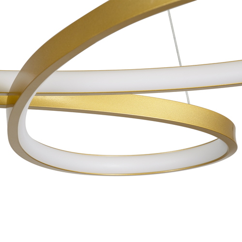 GLOBOSTAR® BUTTERFLY 61393 Μοντέρνο Κρεμαστό Φωτιστικό Οροφής LED 75W 8400lm 300° AC 220-240V IP20 Ρυθμιζόμενο Λευκό CCT με Χειριστήριο από 2700K έως 6000K Dimmable - Lumileds SMD Chip - Χρυσό Βούρτσας - Μ70 x Π55 x Υ4cm - 3 Χρόνια Εγγύηση